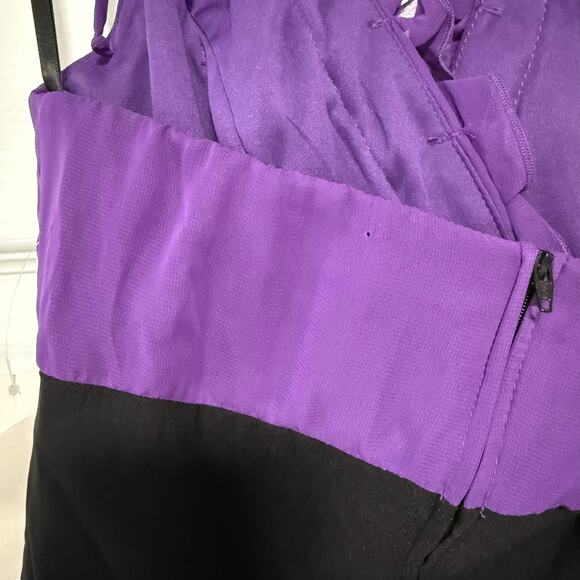 B. Smart New Black Purple Ruffle Halter Dress Size 7/8 - Picture 10 of 12